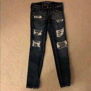 American Eagle dark wash ripped jeans